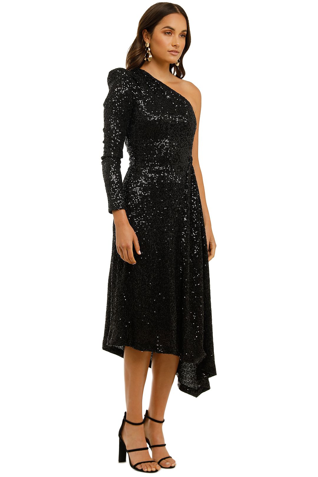 Mona 1 Sleeve Midi Dress - Black photo 2