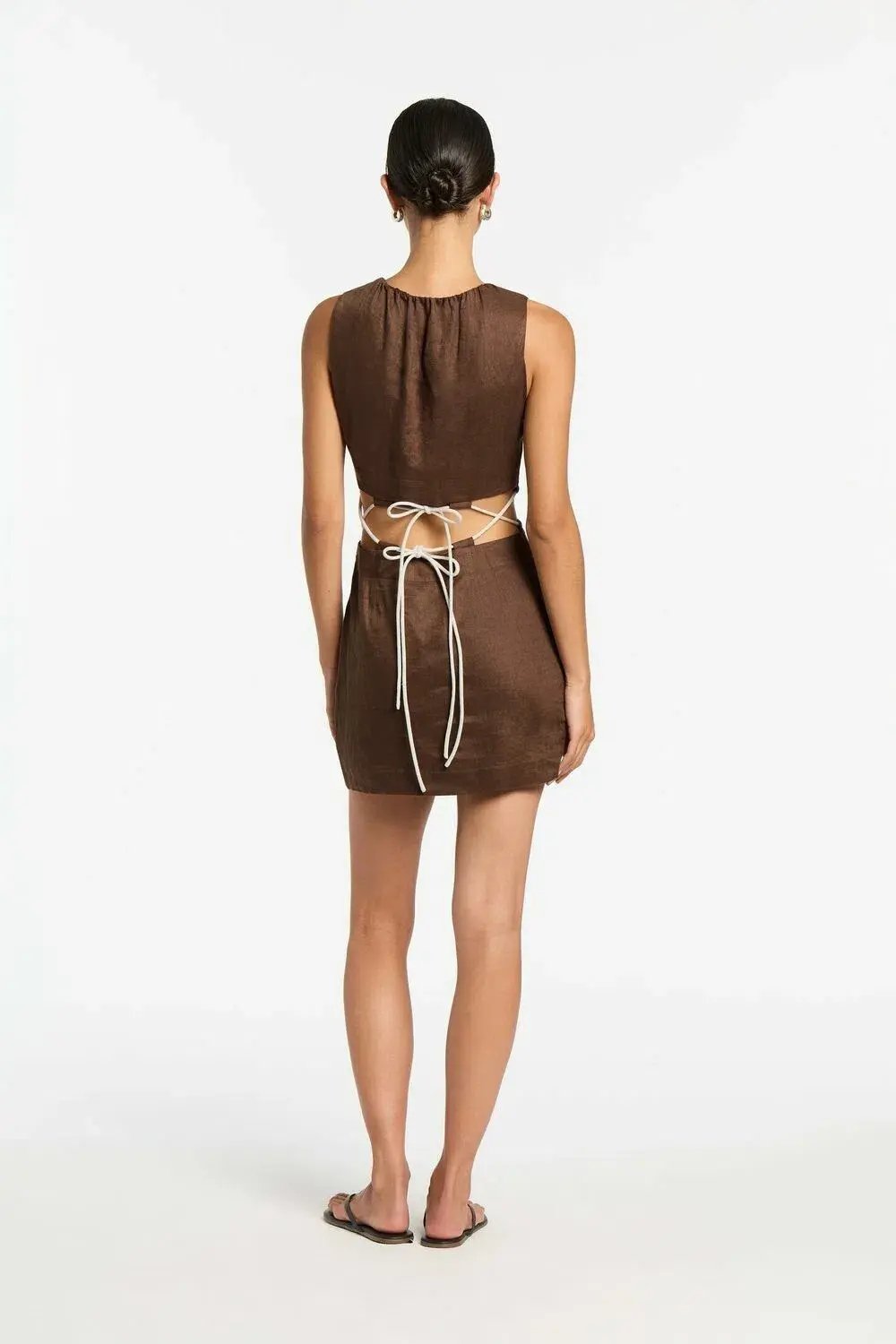 Sir the Label Bettina Corded Mini Dress Brown Size 8 photo 2