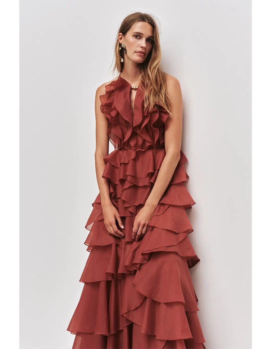 Aje Cleo Gown in Rust Size 14 photo 2