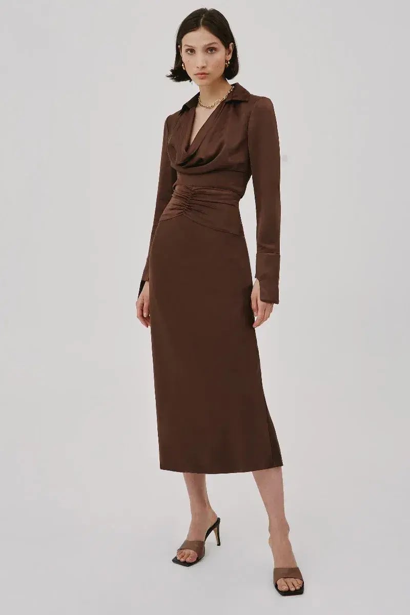C/MEO CollectiveCollective Midi Skirt Brown Size 10 photo 3