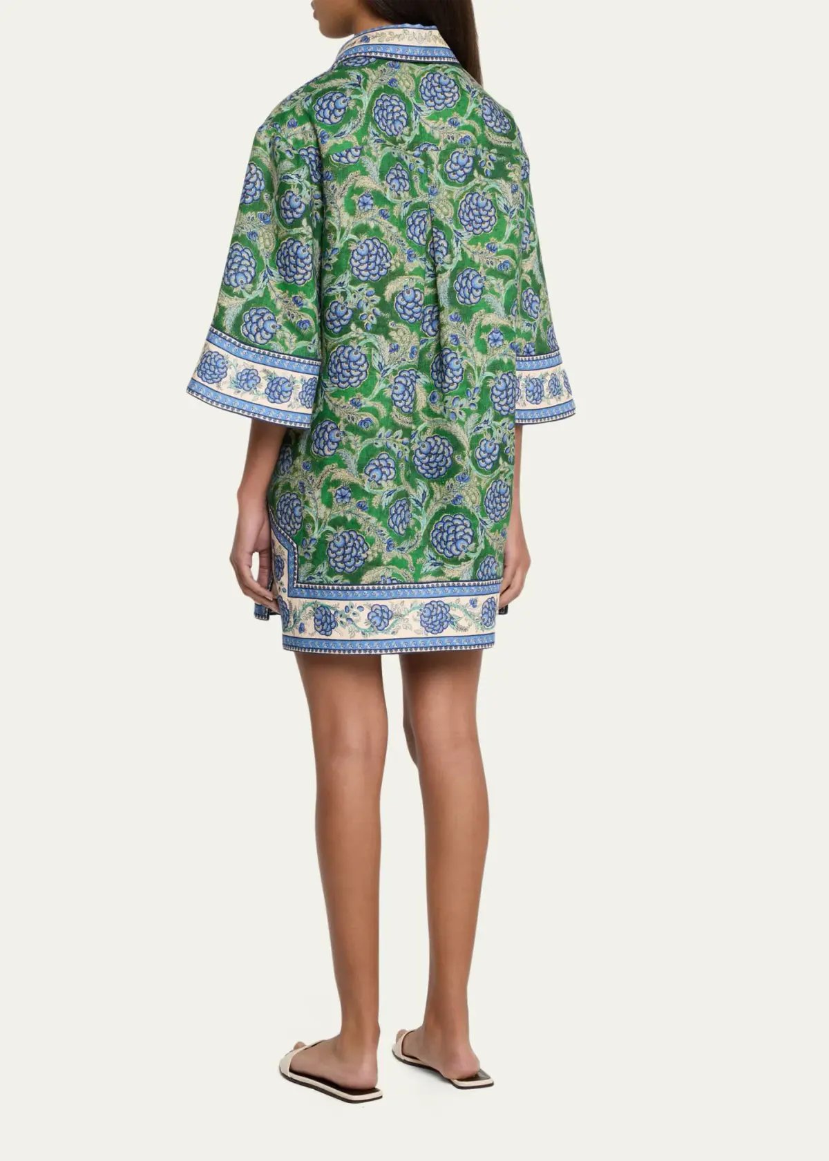 Zimmermann The Junie Tunic Dress in Green/Blue Floral Size 2 / AU 12 photo 3