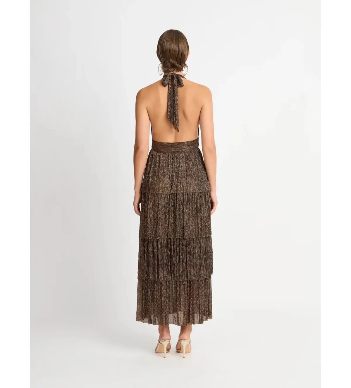 Sheike Galaxy Dress Bronze Size 6 photo 2