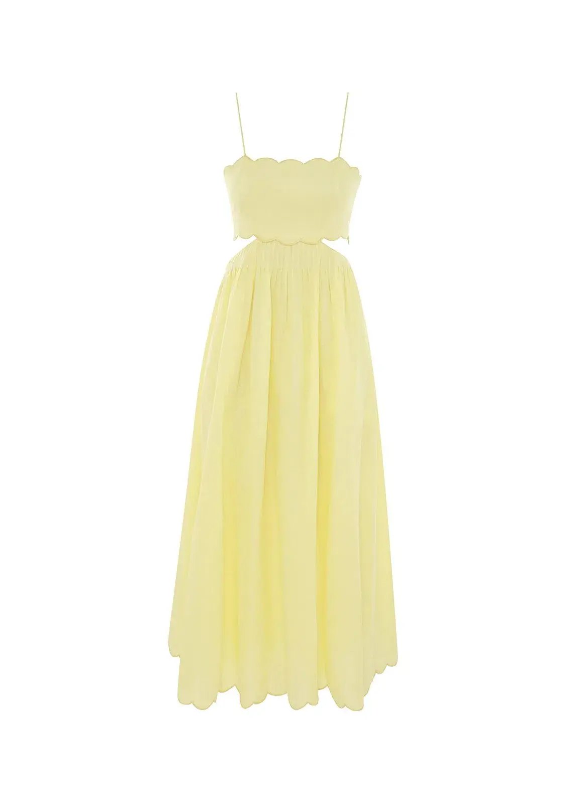 Zimmermann Halliday Scallop Midi Dress Yellow Size 1 / AU 10 photo 3