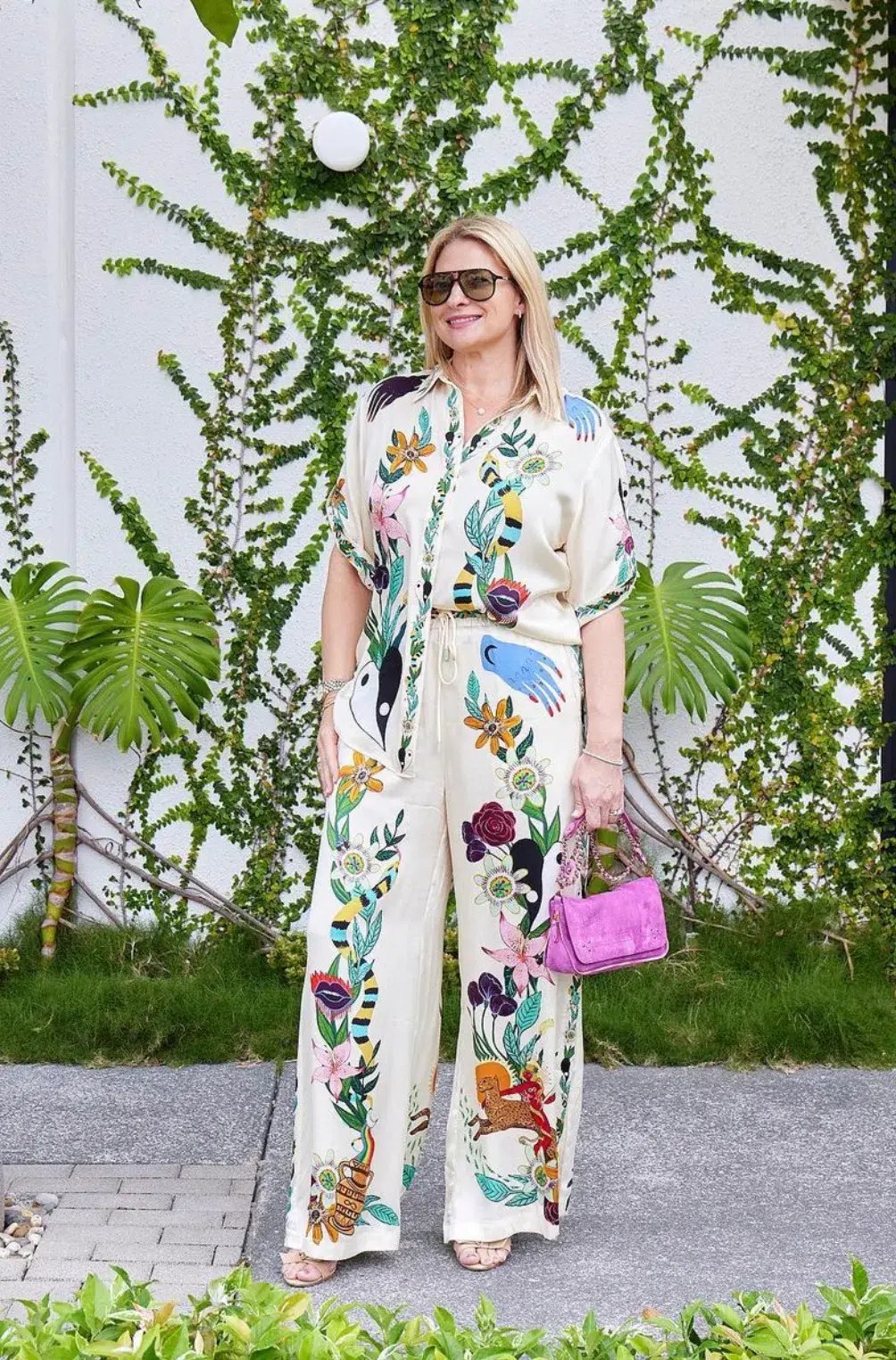 Alemais Meagan Silk Shirt & Pants Set Print Size 12 photo 5