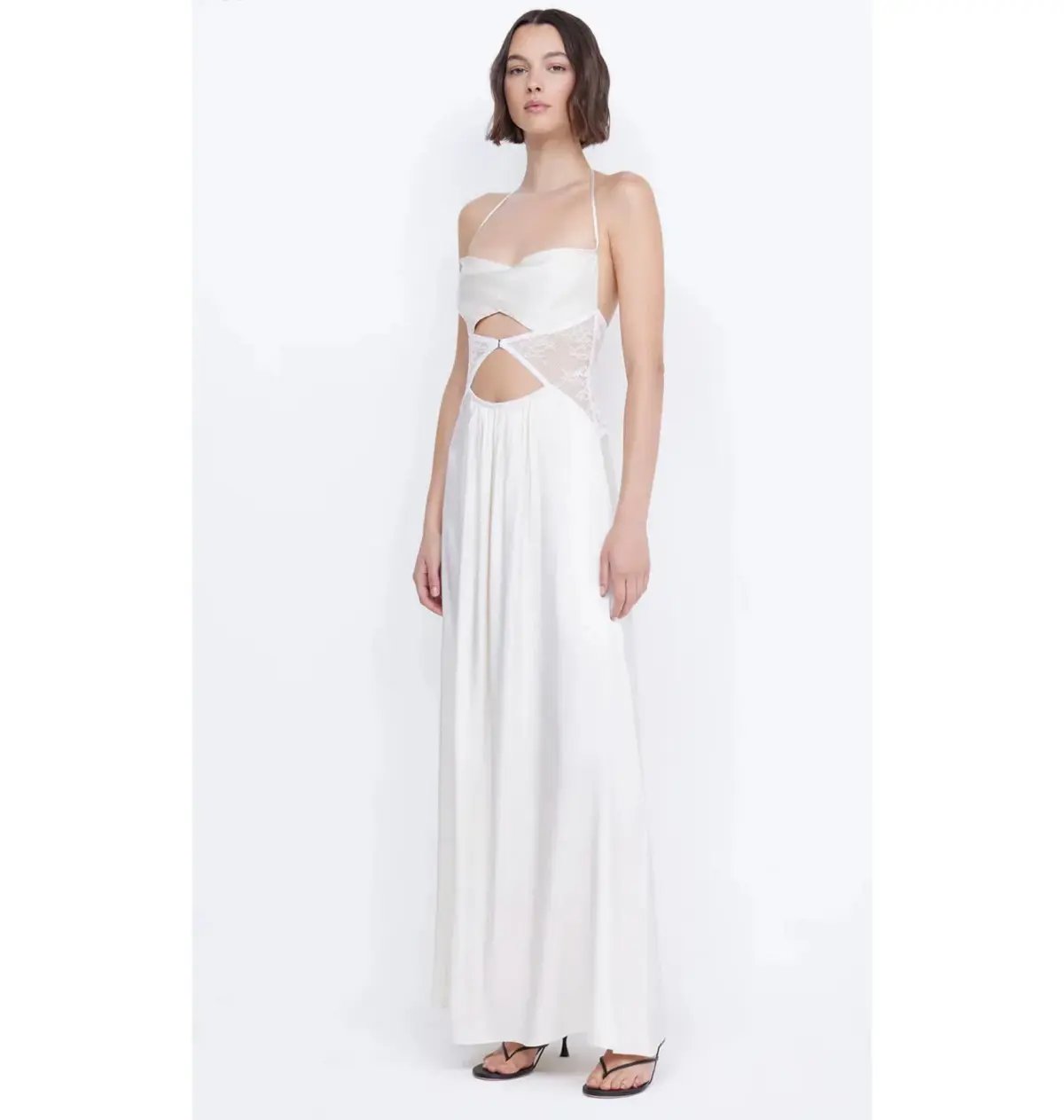 Bec & Bridge Santal Halter Maxi Dress Ivory Size AU 8 photo 2