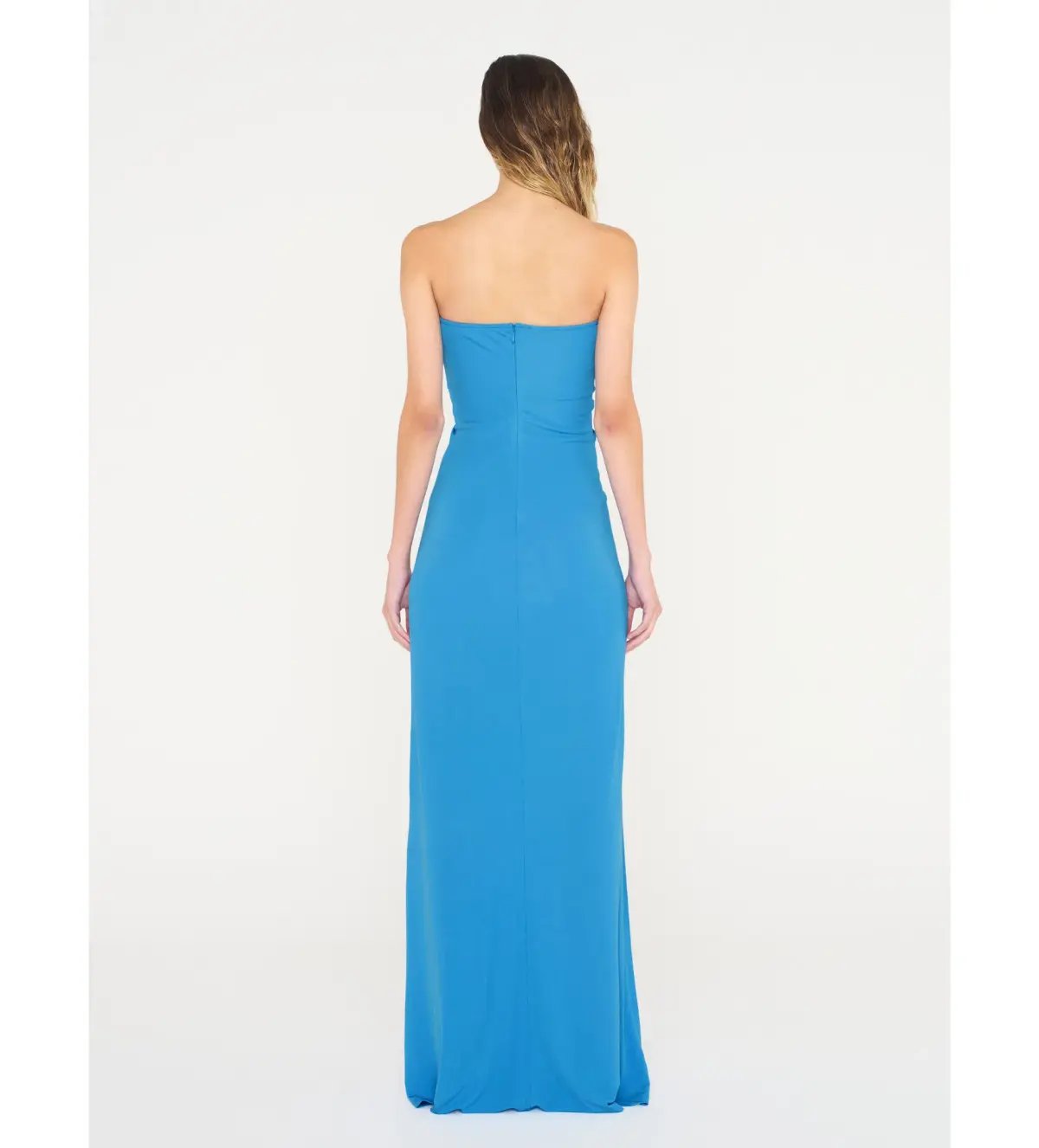 Christopher Esber Arced Palm Strapless Dress in Boston Blue Size 6 photo 4