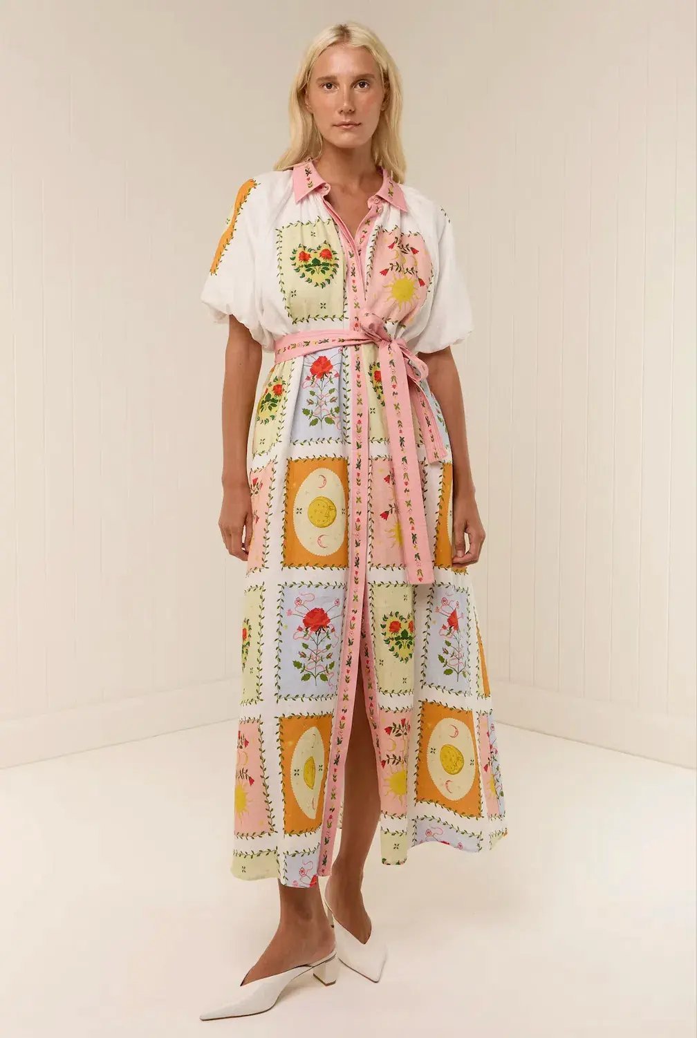 Palm Noosa Marla Midi Dress Siesta Tile Print Size 12 photo 2