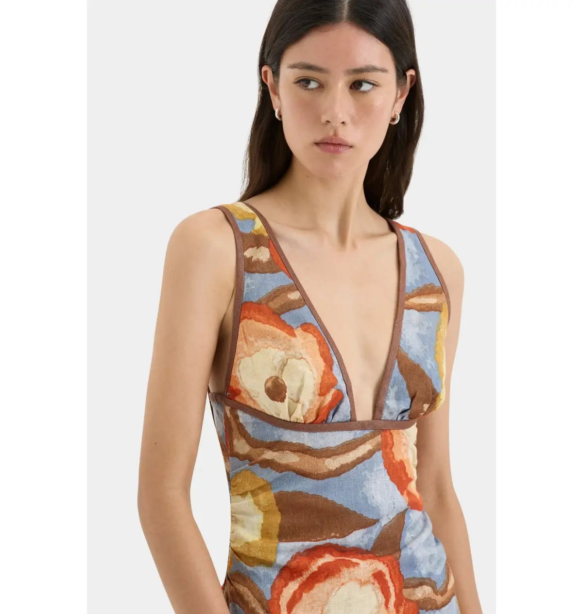 Sir The Label Avery V Neck Midi Dress in Camellia Print Size 4 / AU 14 photo 3