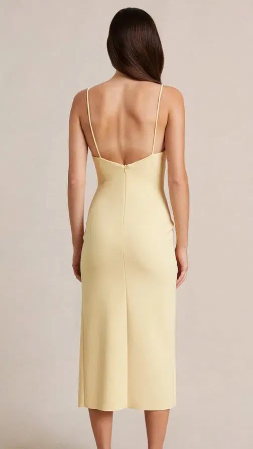Bec & Bridge Josette Midi Dress Yellow Size 8 photo 3