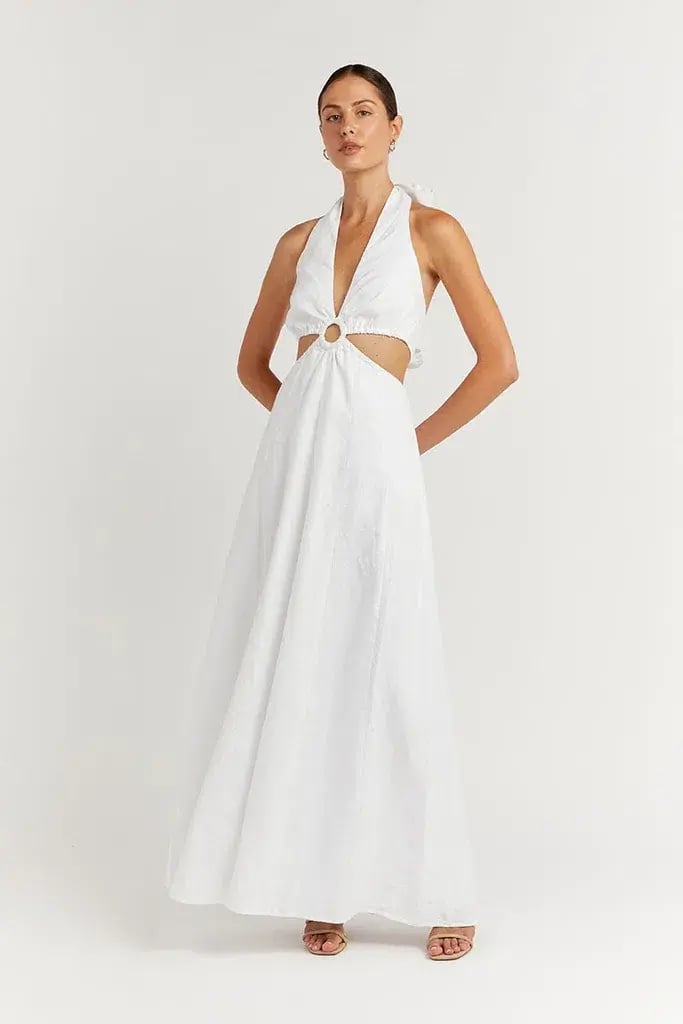 Dissh Layne Halter Midi Dress White Size 8 photo 2