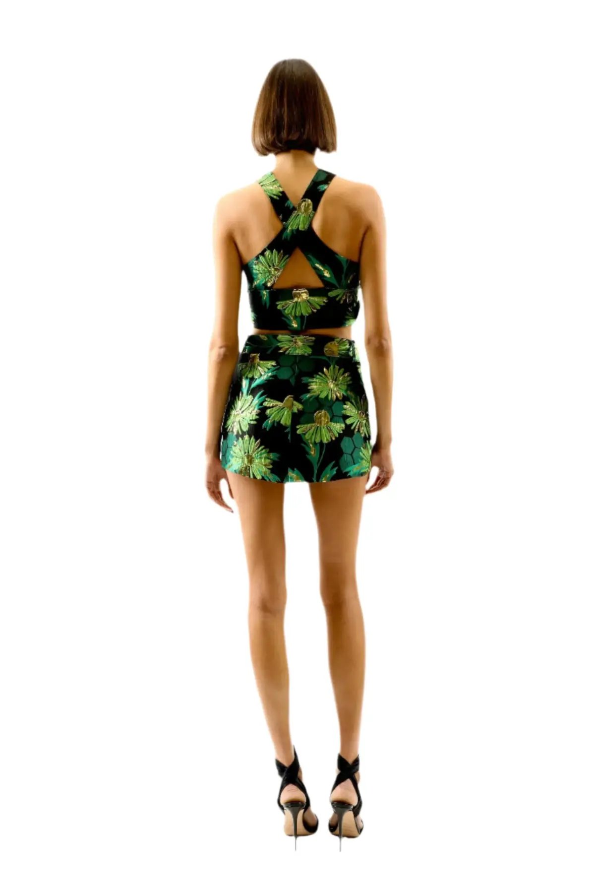 ALICE By Alice McCall Jemima Mini Skirt in Black/Green Floral Size 12 photo 3