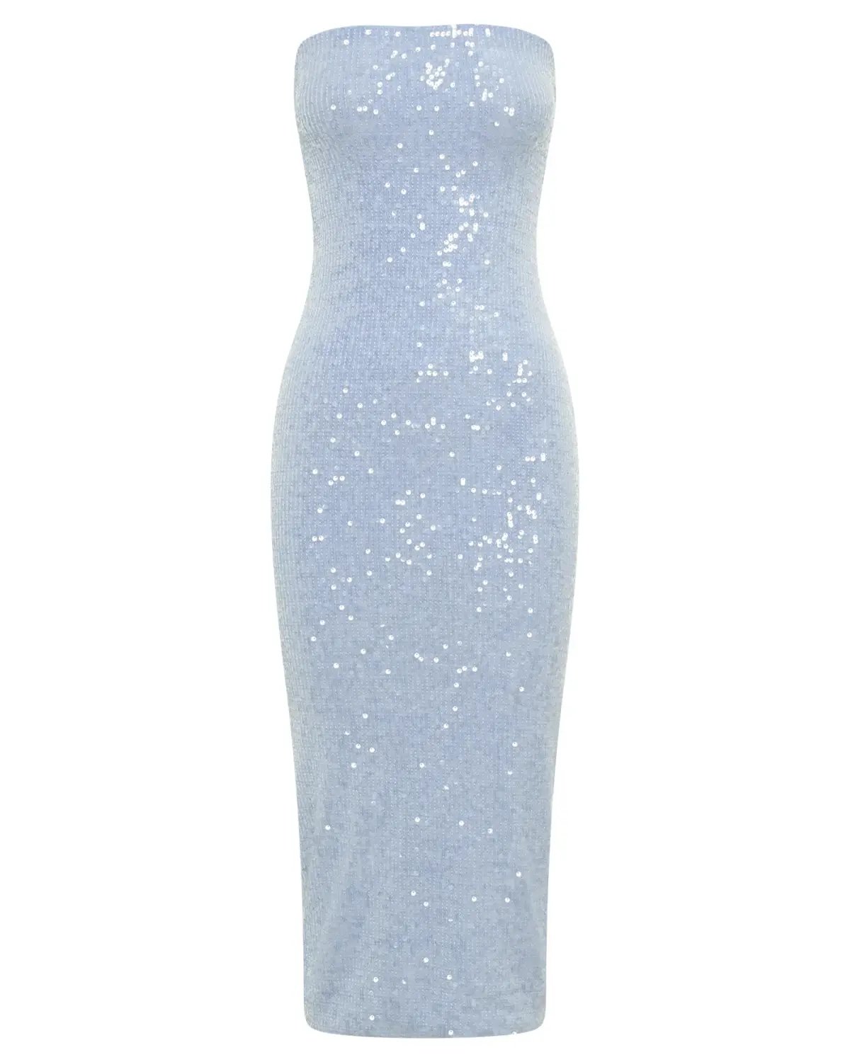 Meshki Nevada Strapless Sequin Midi Dress Ice Blue Size AU 6 photo 6