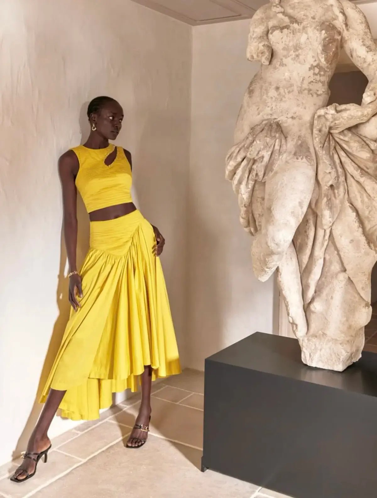 Aje The Jolie Asymmetric Cut Out Set Size 8 Sun Shower Yellow Size 8 photo 6