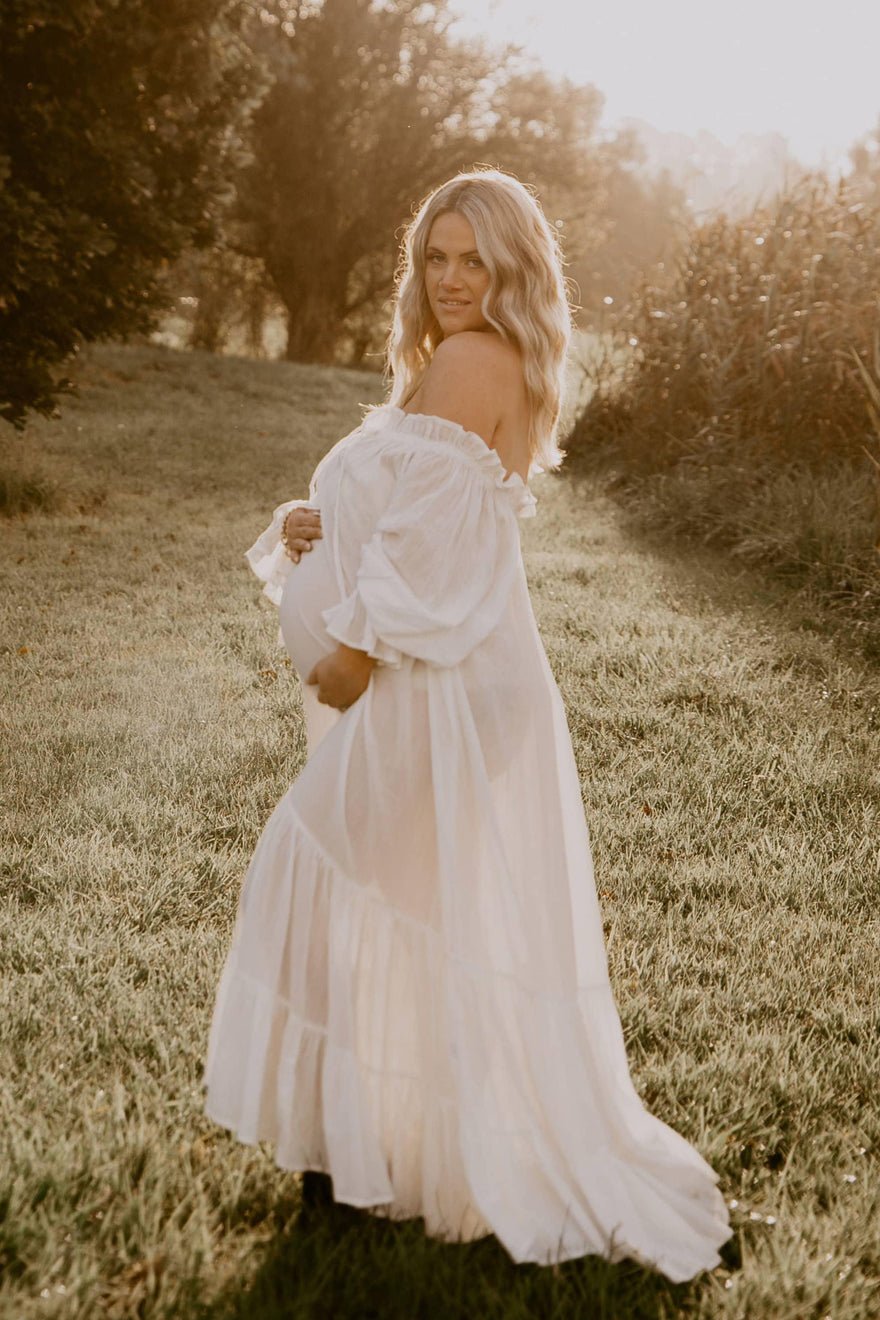 Hazel & Folk Emmaline Maxi Gown - White photo 3