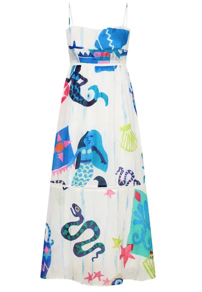 Kate Ford Pella Ladder Bustier Dress Multi Print Size 0 /Au 6 photo 8
