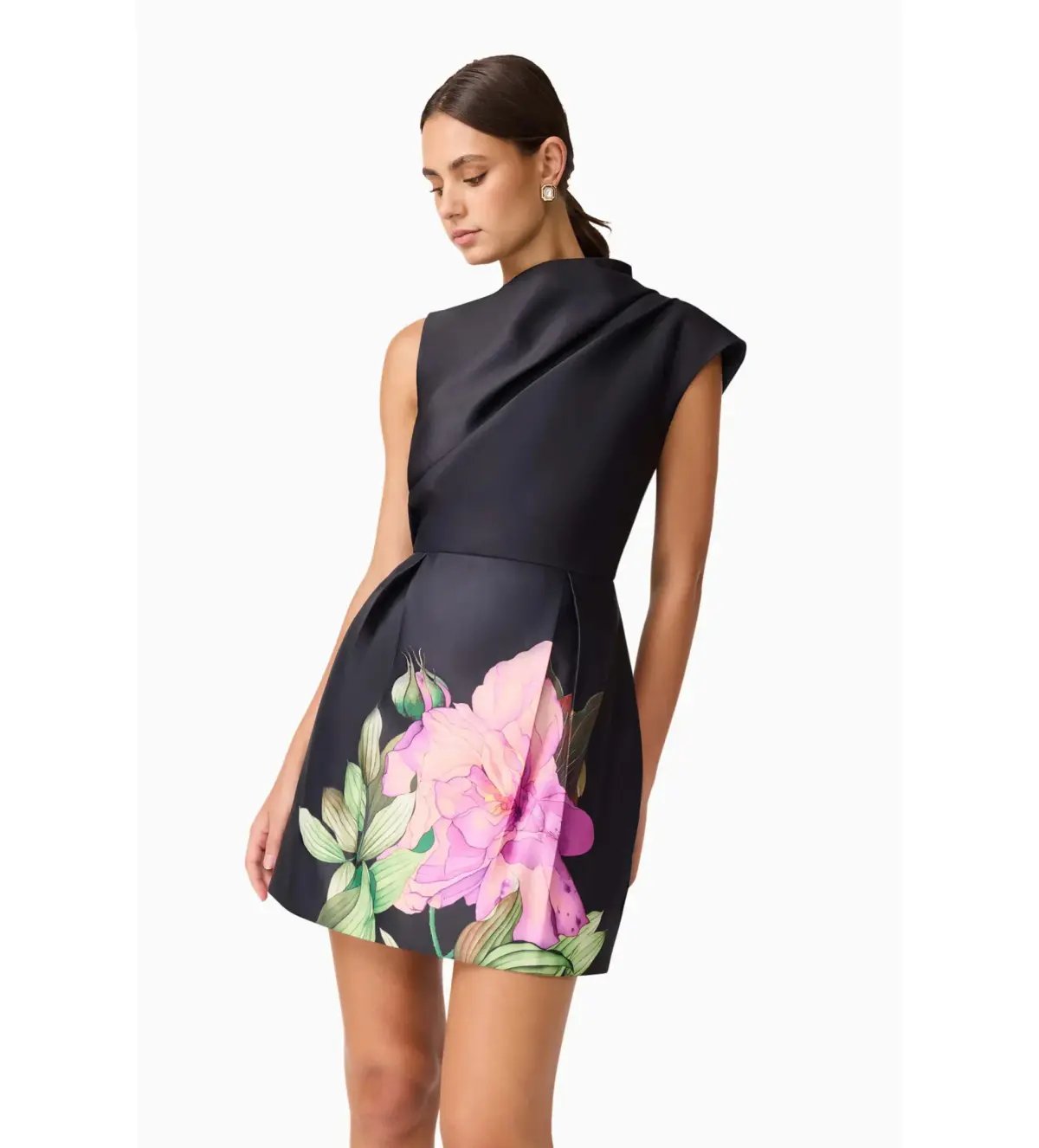 Elliatt Azelie Aysmmetrical Mini Dress in Black Size S / AU 8 photo 4