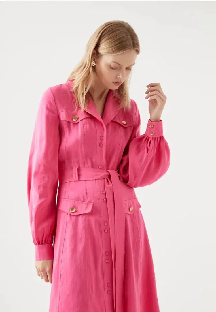 Aje Sophie Shirt Midi Dress Pink Size 10 / M photo 2