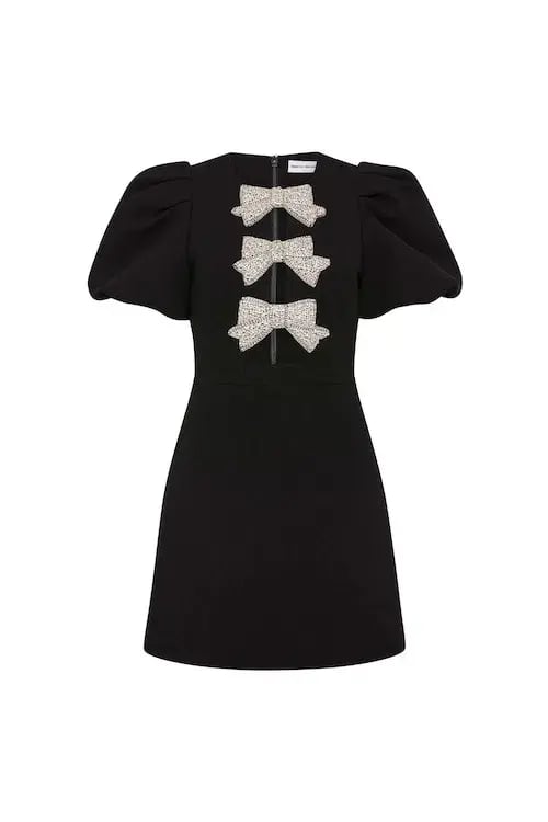 Rebecca Vallance Juliana Puff Sleeve Mini Dress Black Size 12 photo 5
