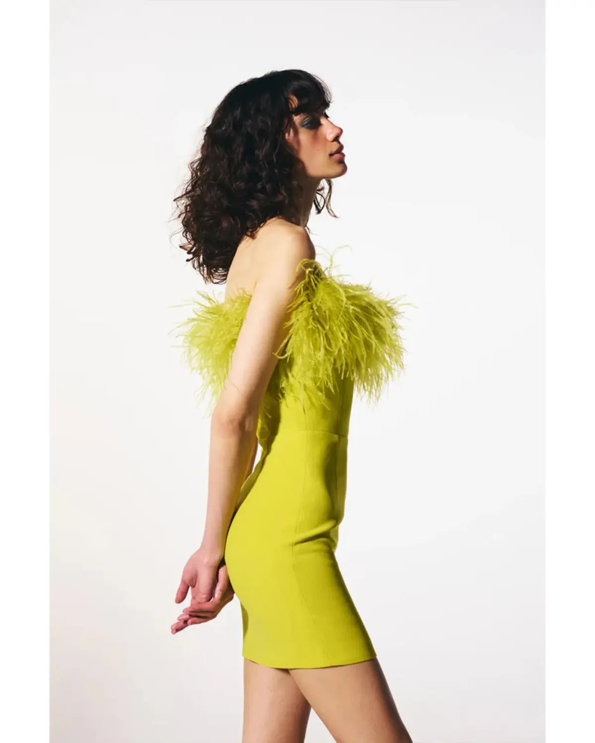THE NEW ARRIVALS by İlkyaz Özel Cynthia Dress in Acid Lime 8/S photo 2