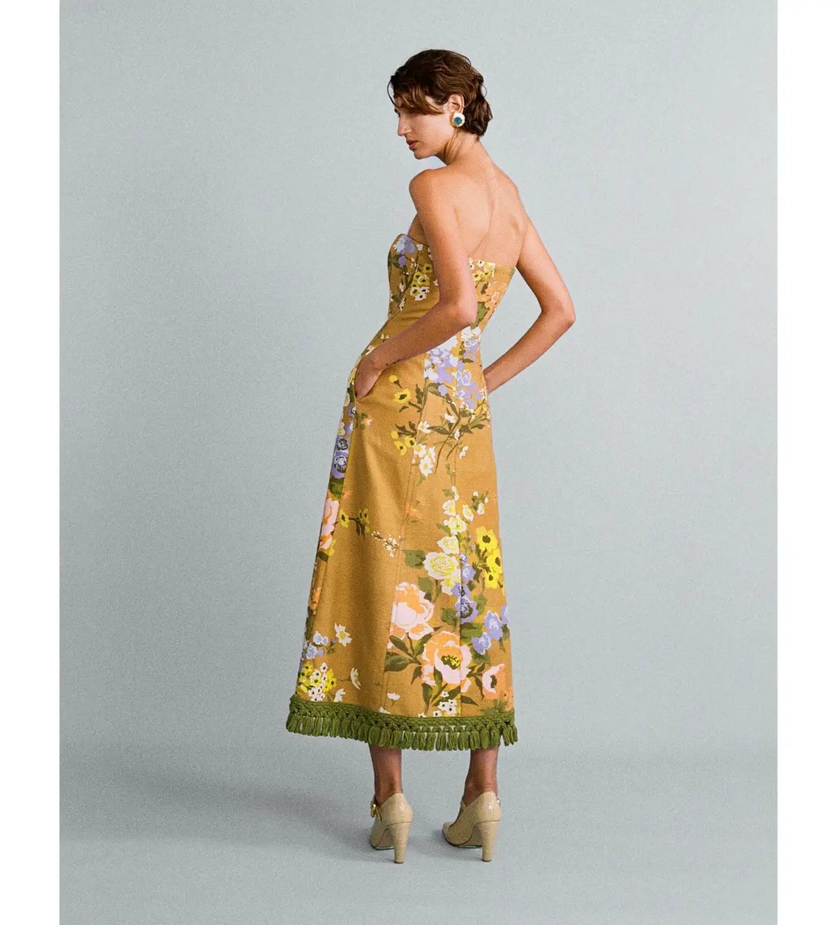 Lovaan Studios Phillipa Midi Dress Meadow Floral Size 10 photo 2