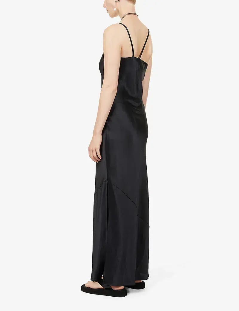 Sir the Label Julien Asymmetric Slip Dress Black Size 8 photo 2