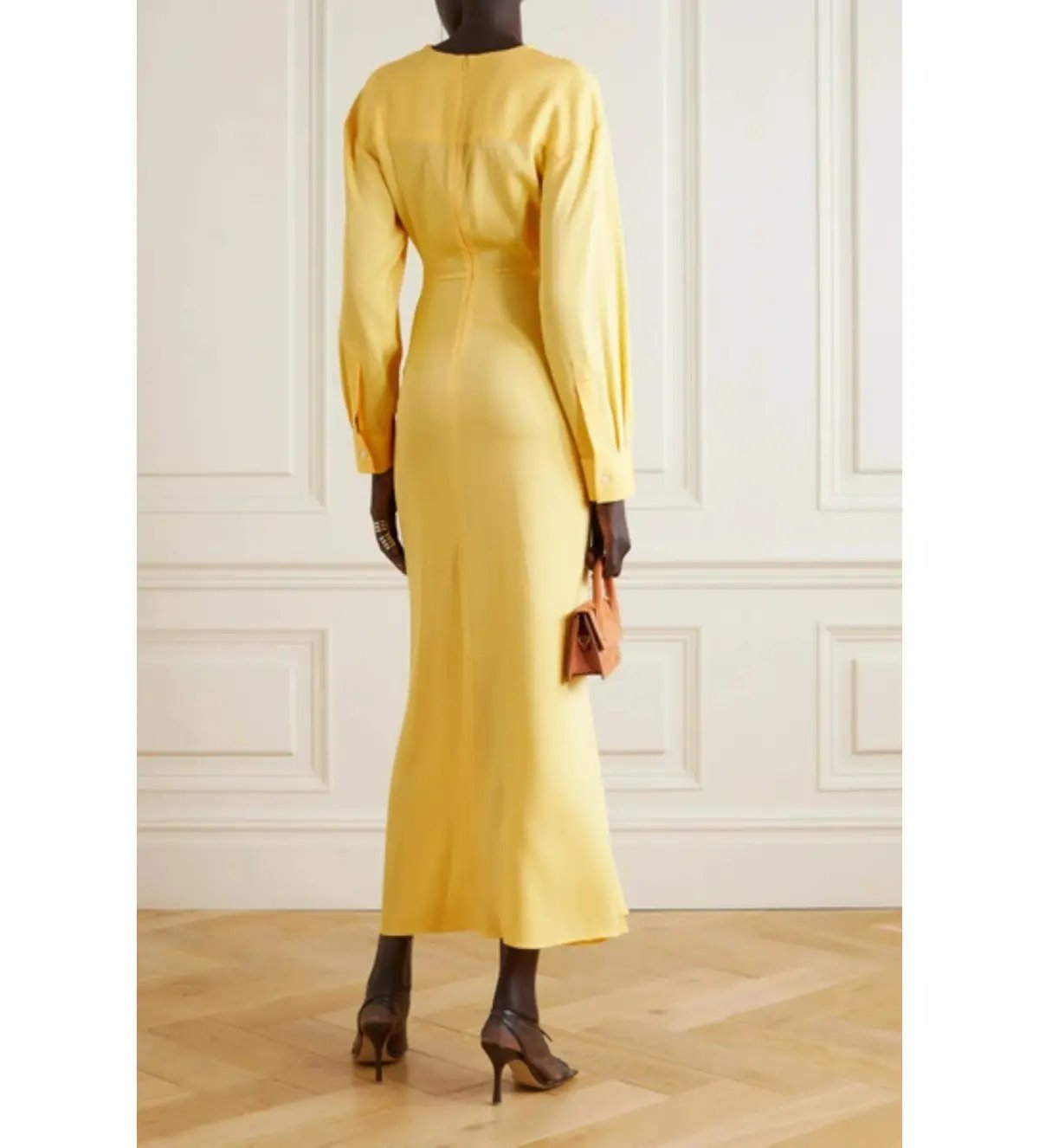 Christopher Esber Ruched Crop and Skirt In Chalky Yellow Size AU 8 photo 4