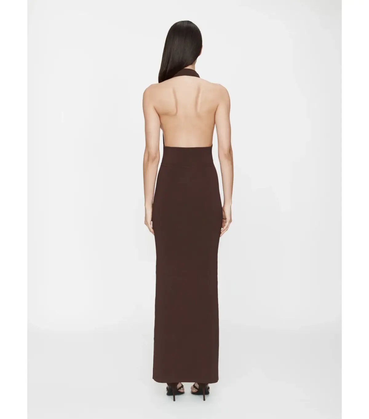 Christopher Esber Slope Knit Halter Maxi Dress Espresso Size XS / AU 6 photo 3
