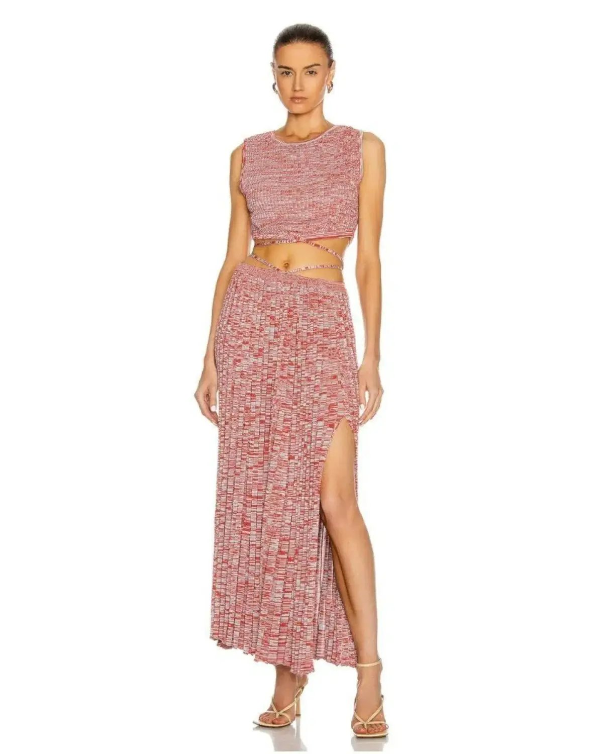 Christopher Esber Pleated Knit Set in Red Size XS / AU 6 photo 2