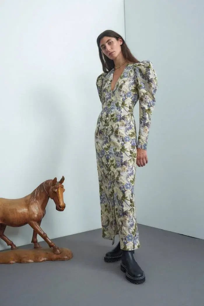 Alemais Phillipa Puff Sleeve Midi Dress Floral Size AU 6 photo 4