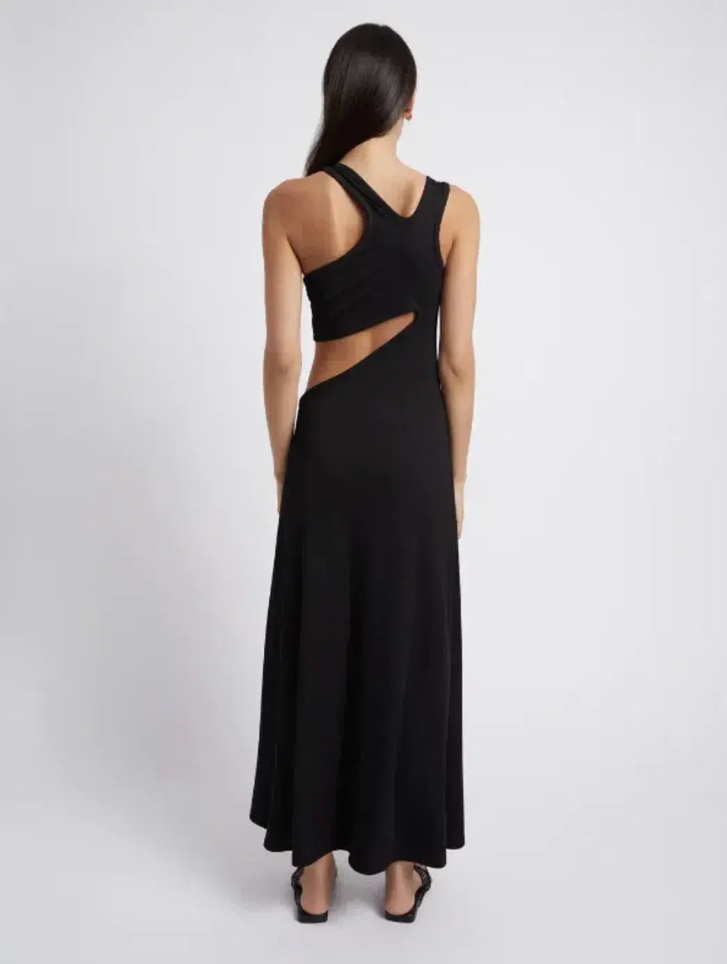 Christopher Esber Underbust Quartz Split Ruched Tank Dress Black Size 12 photo 3