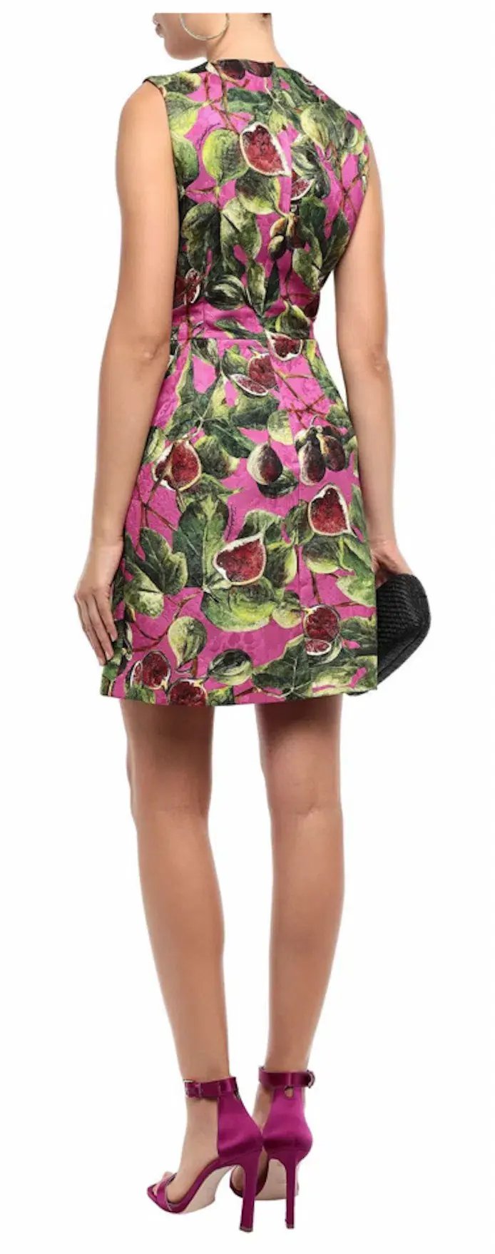 Dolce and Gabbana Sleeveless A-Line Brocade Mini Dress Fig Print Size M / AU 10 photo 3