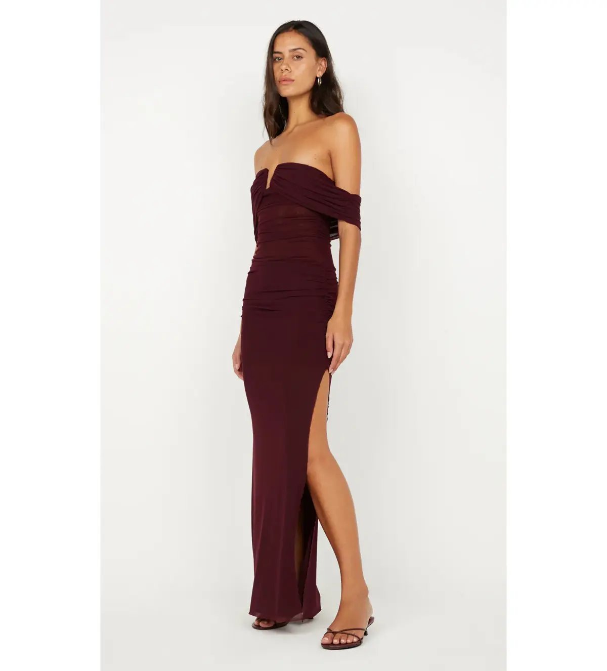Bec and Bridge Poppy Gathered Maxi Dress in Plum Size S / AU 8 photo 2