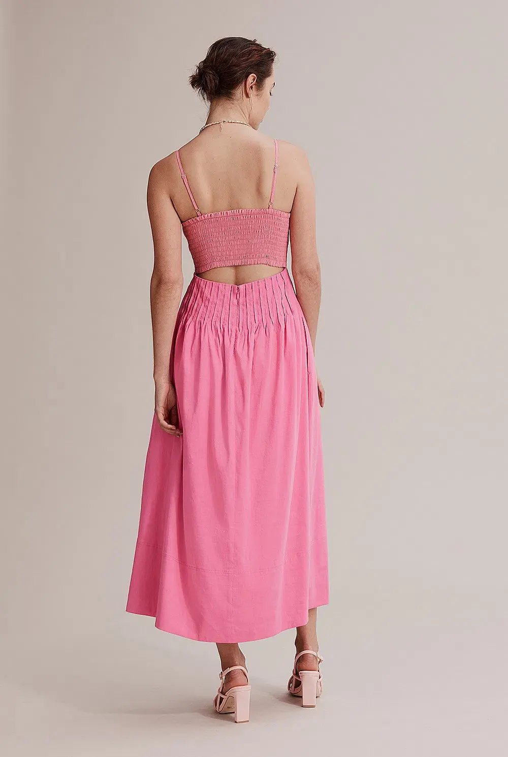 Country Road Gathered Midi Dress Hot Pink Size 12 photo 2