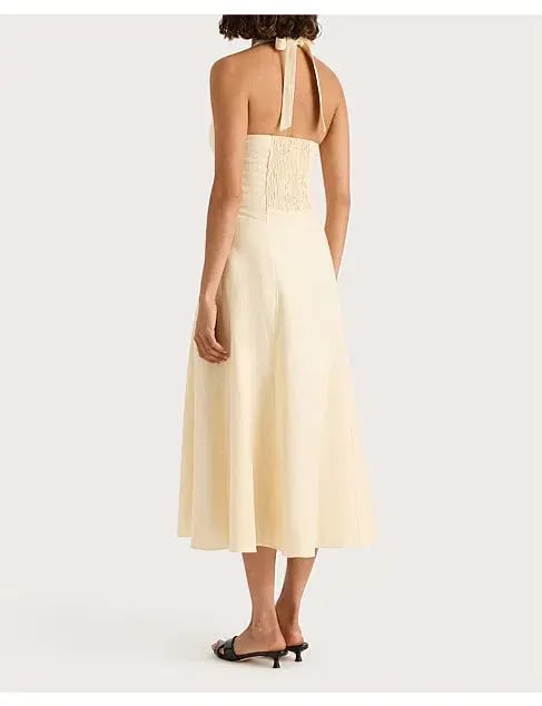 Faithfull the Brand  Marais Midi Dress Yellow Size 6 photo 3