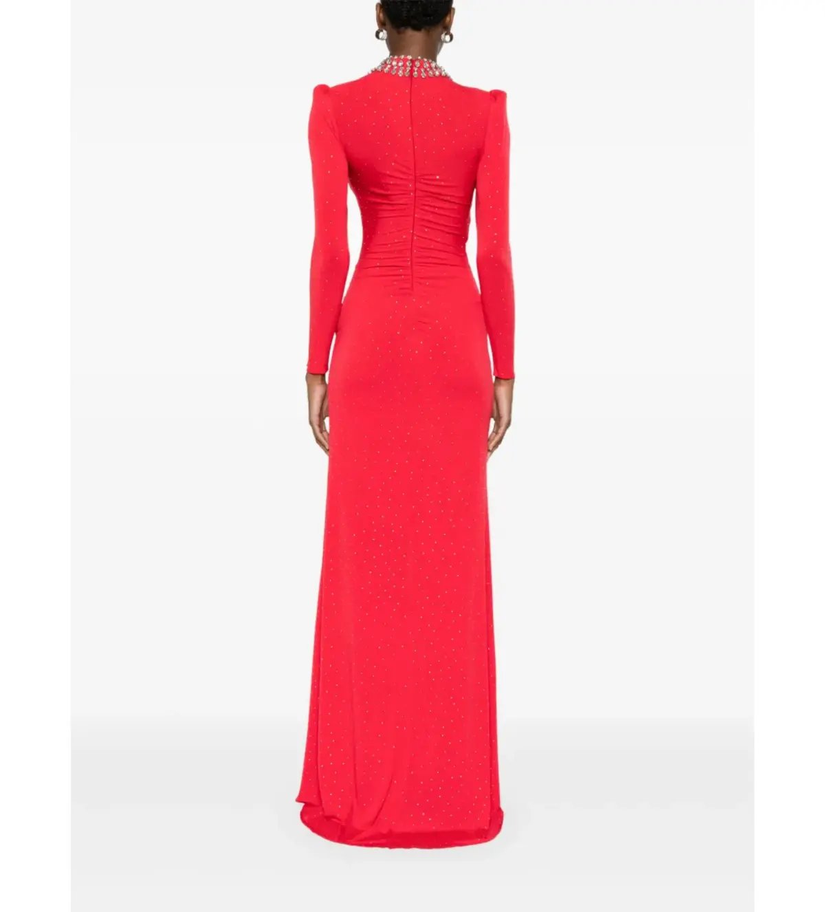 Nissa Crystal Embellished Maxi Dress in Red Size AU 10 photo 3