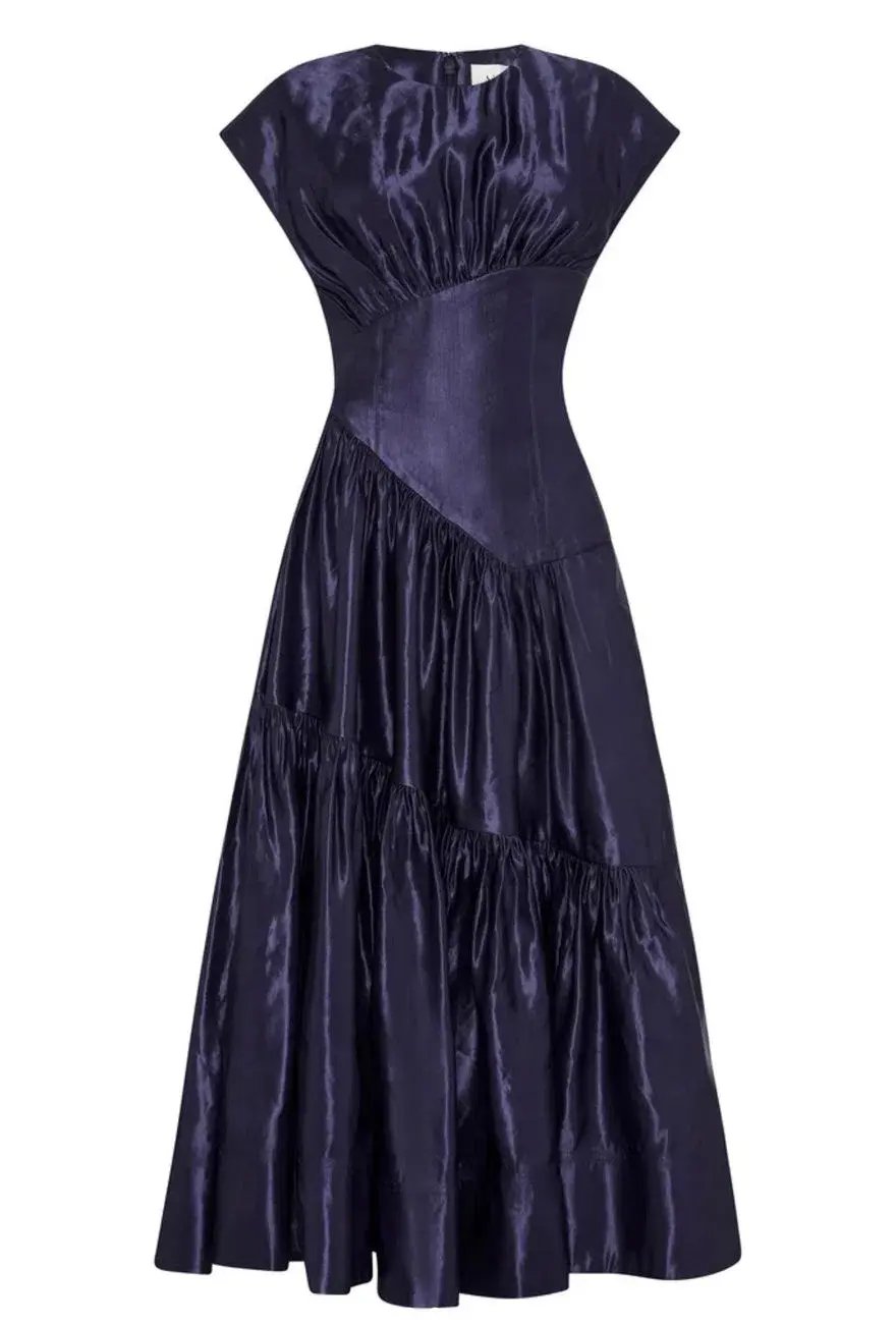 Aje Serendipity Reflection Midi Dress Navy Size 12 photo 4