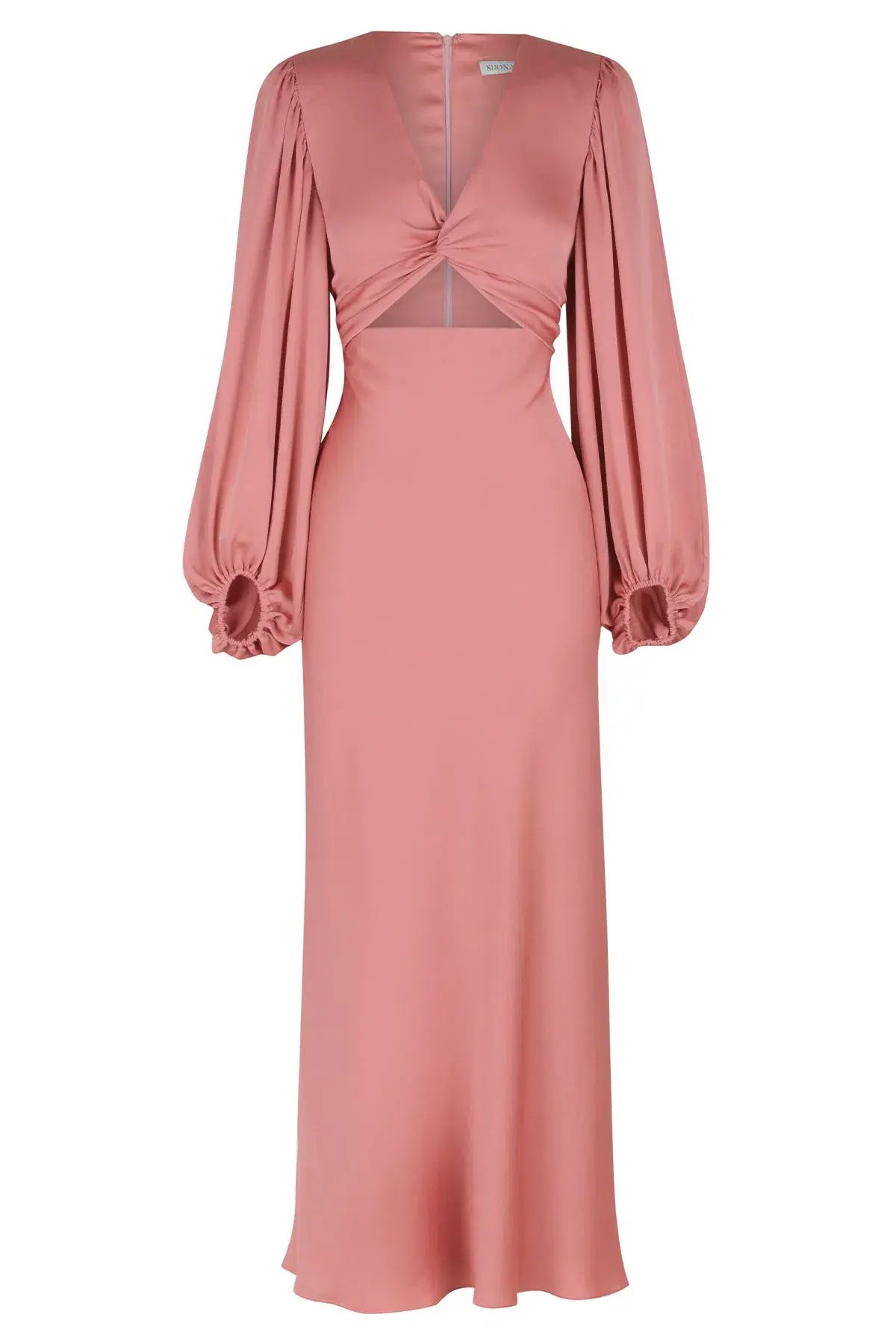 Shona Joy Luxe Twist Front Balloon Sleeve Midi Dress Pink Size 6 / XS photo 4