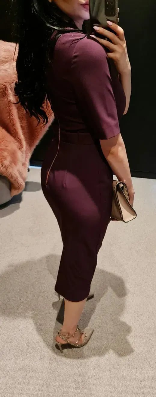 Ted Baker Midi Dress Burgundy Size 8 photo 2