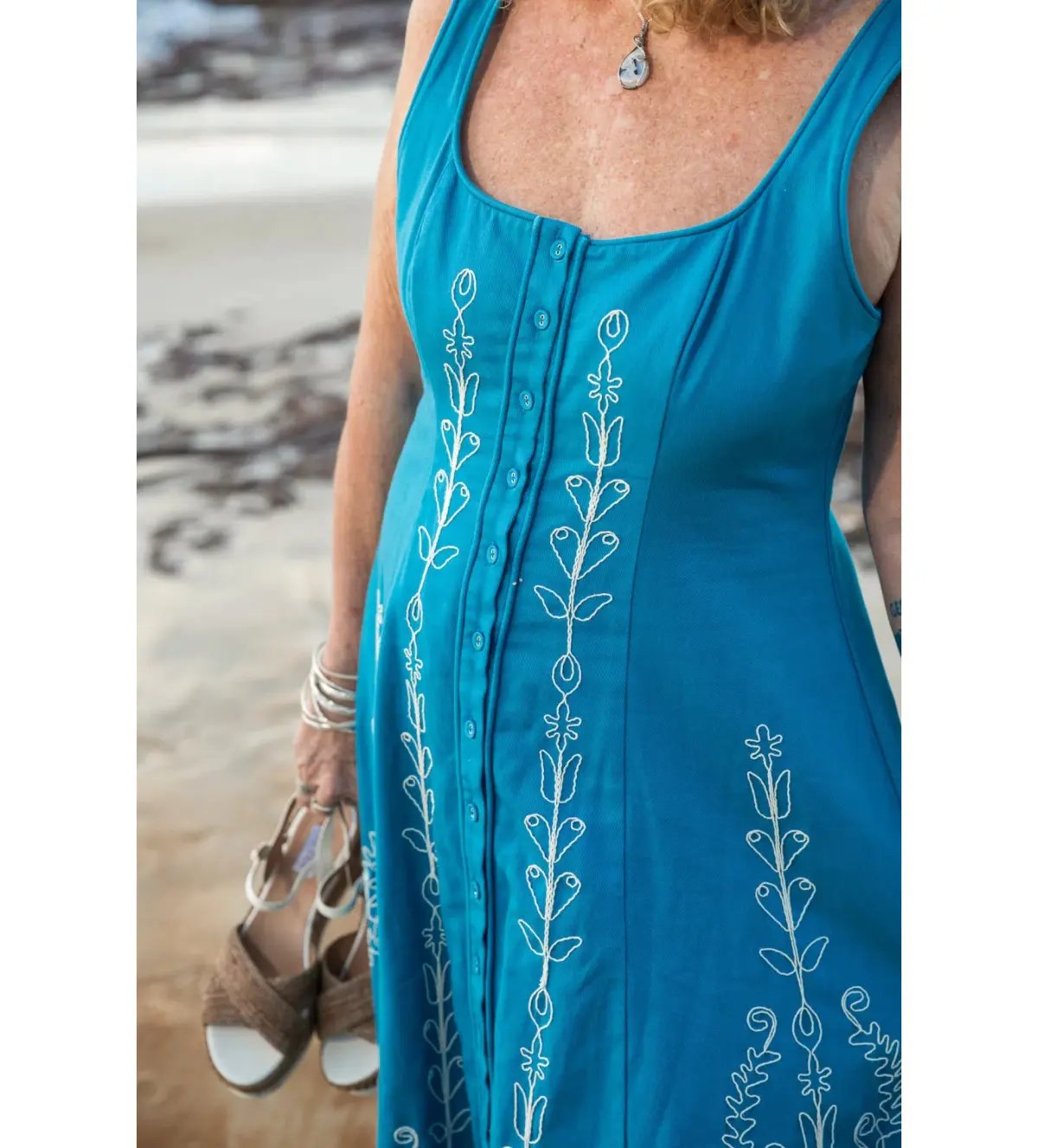 Alemais Donovan Corded Midi Dress Blue Print Size AU 16 photo 4