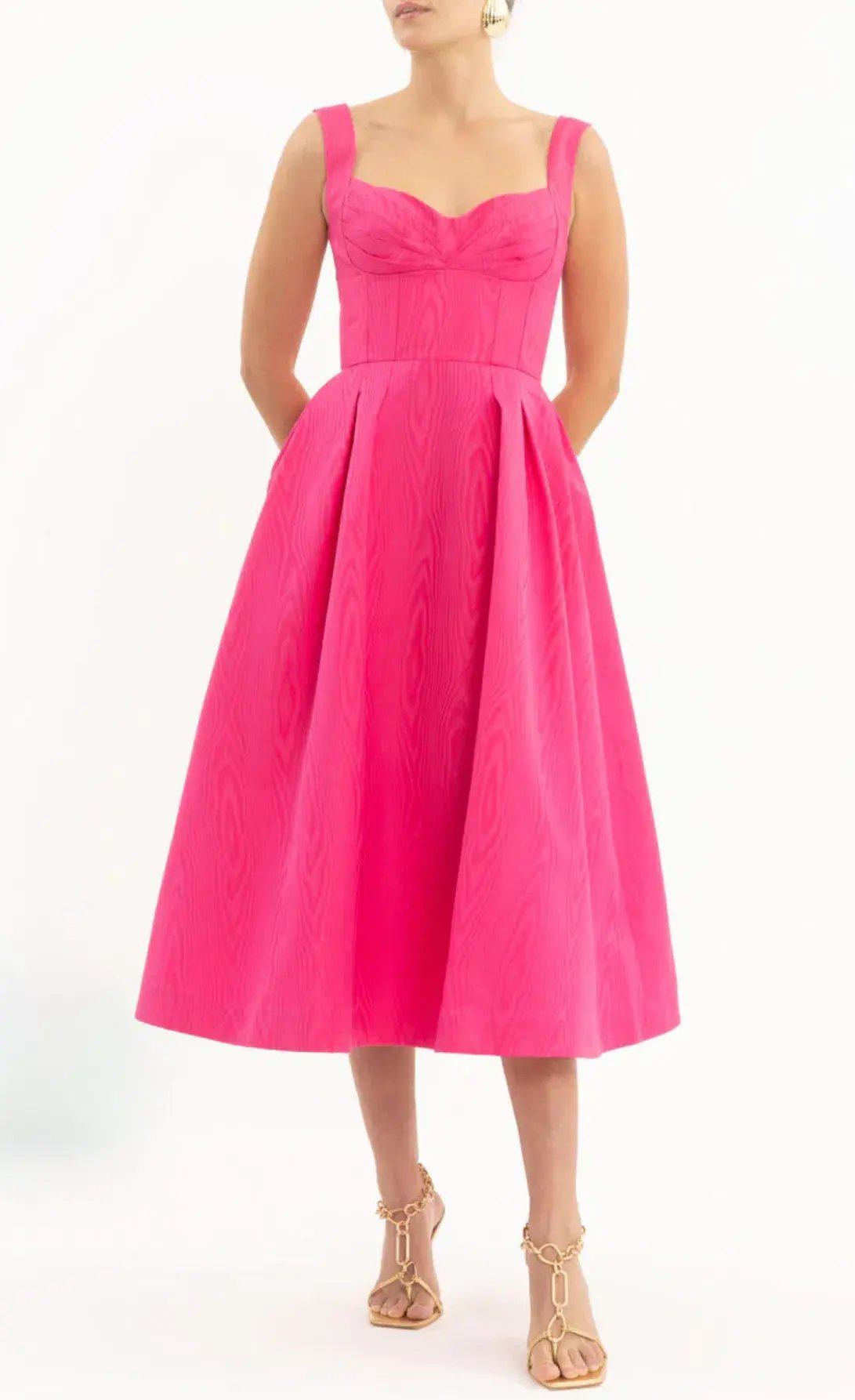Rebecca Vallance Lyla Midi Dress Hot Pink Size 16 photo 2