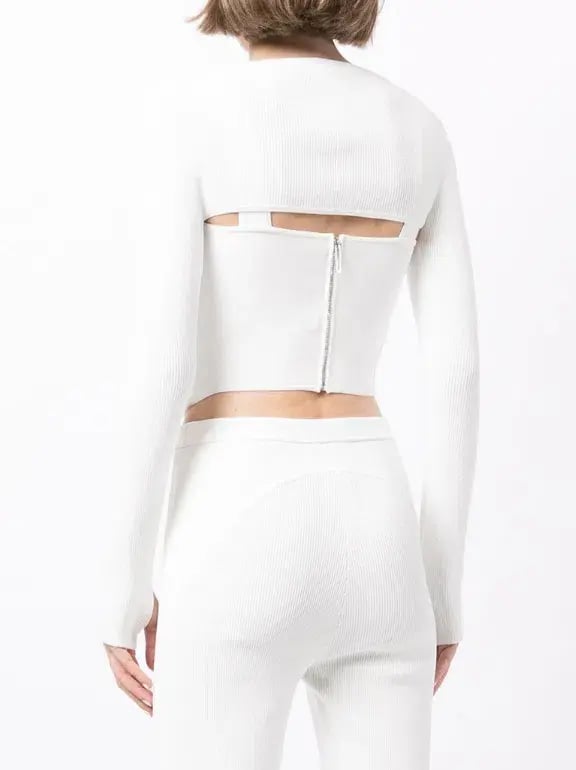 Dion Lee Pointelle Corset Top White Size 6 photo 4