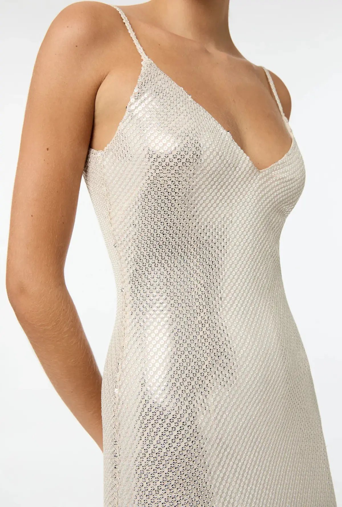 Manning Cartell High Voltage Slip Dress Nude Silver Size 8 photo 4
