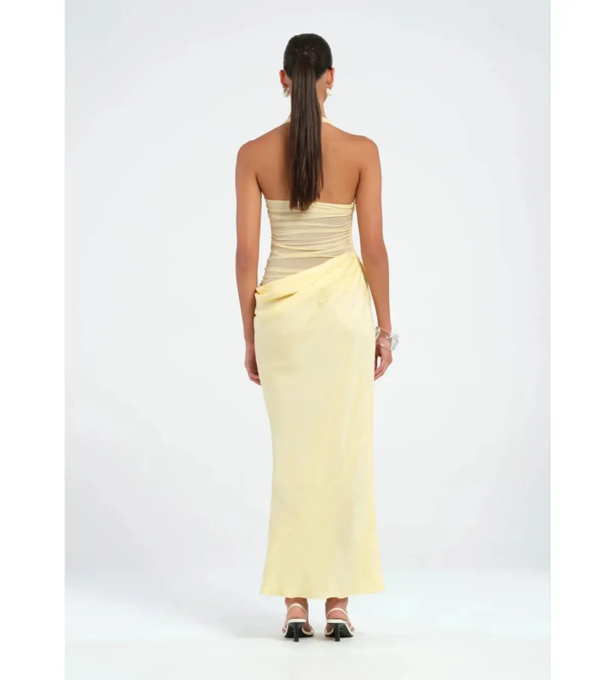 Benni Gina Halter Maxi Dress Butter Size 10 photo 3