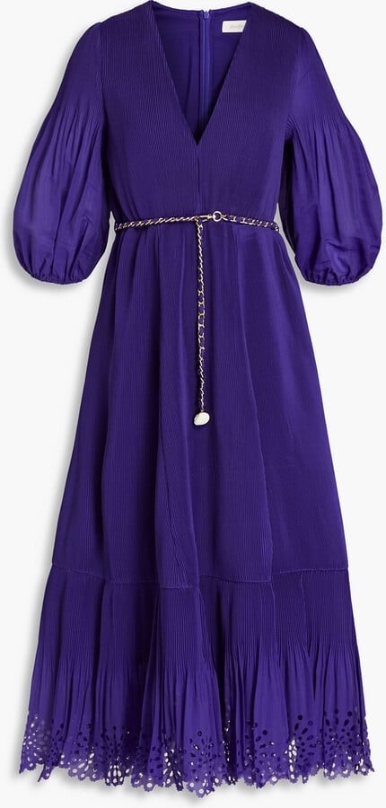 Zimmermann Pleated Midi Dress in Lapis photo 2