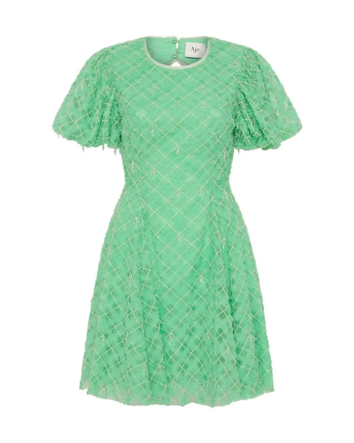 Aje Context Embellished Mini Dress Marine Green Size AU 10 photo 5