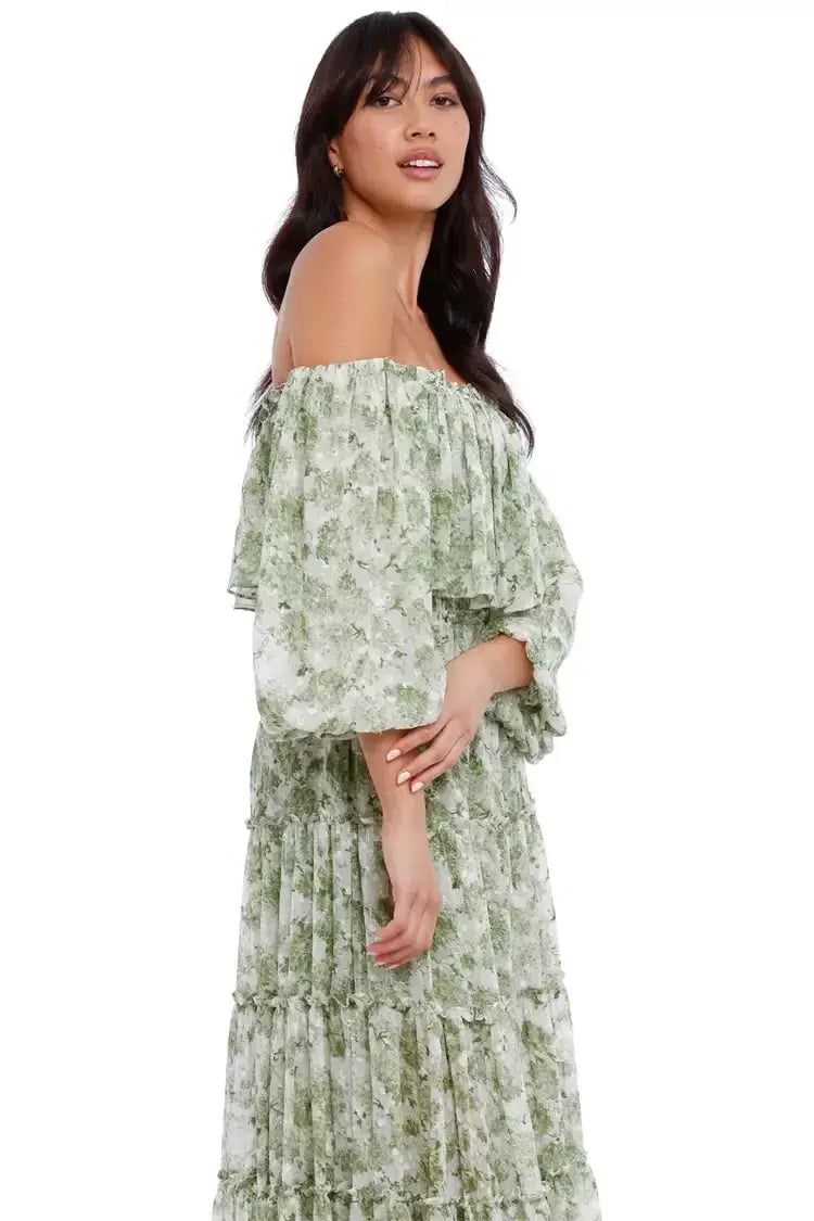 Misa LA Cassandra Dress in Floral Green Size 12 photo 4