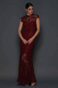 Elle Zeitoune Demi Gown - Wine photo 5