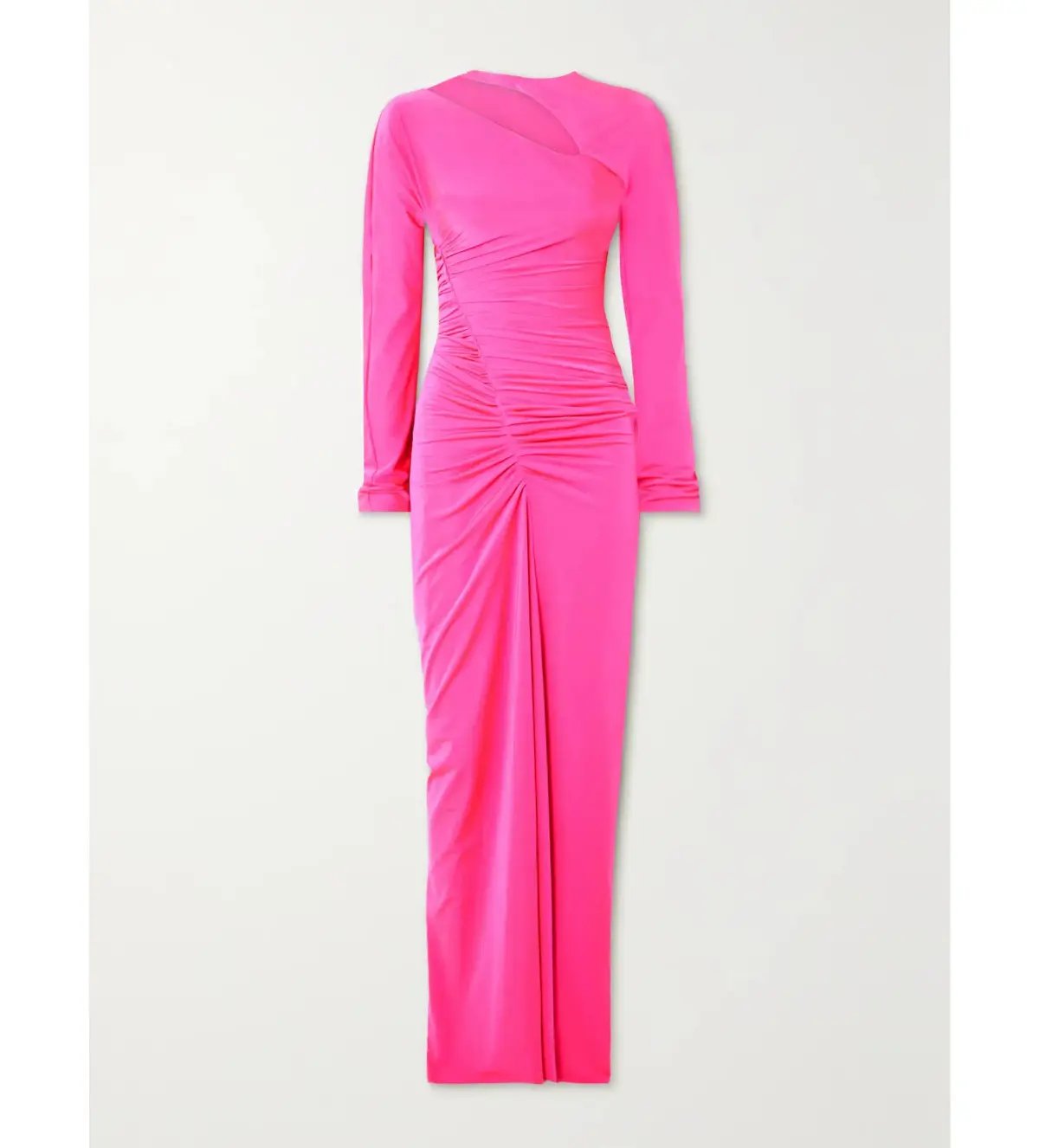 Victoria Beckham Asymmetric Ruched Stretch-jersey Midi Dress Pink Size 12 photo 3