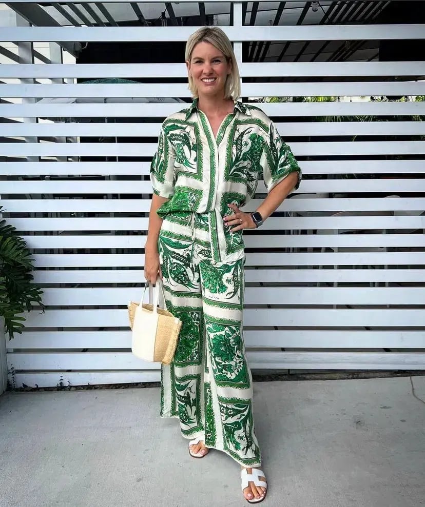 Alemais Lucille Lounge Shirt and Pants Set Print Size AU 6 photo 4