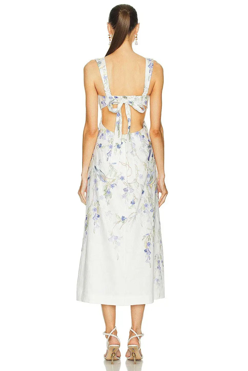 Zimmermann Natura Midi Dress Blue Birds Size 1 / AU 10 photo 2